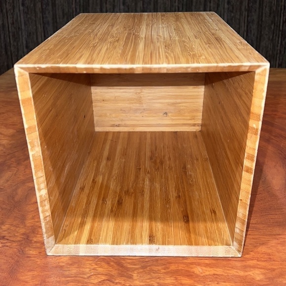 Bamboo 12” Rectangular Wastebasket - Picture 2 of 4